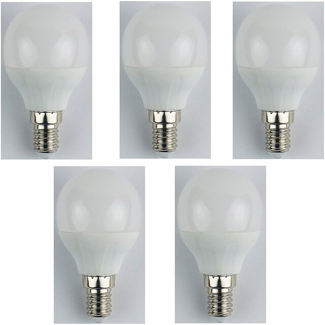  5 Stück 4 W LED Kugelbirnen 310 lm E14 G45 6 LED-Perlen SMD 3528 Warmes Weiß 180-240 V