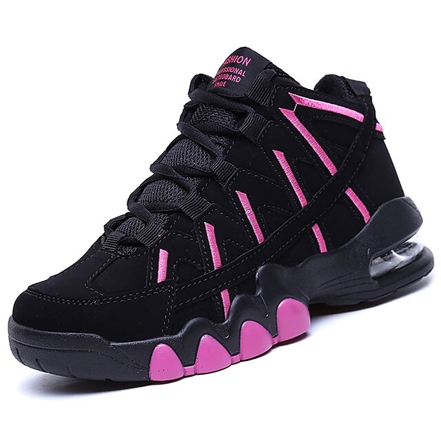  Women's PU(Polyurethane) Spring / Fall Comfort Athletic Shoes Basketball Shoes Flat Heel Round Toe White / Black / Fuchsia / Color Block