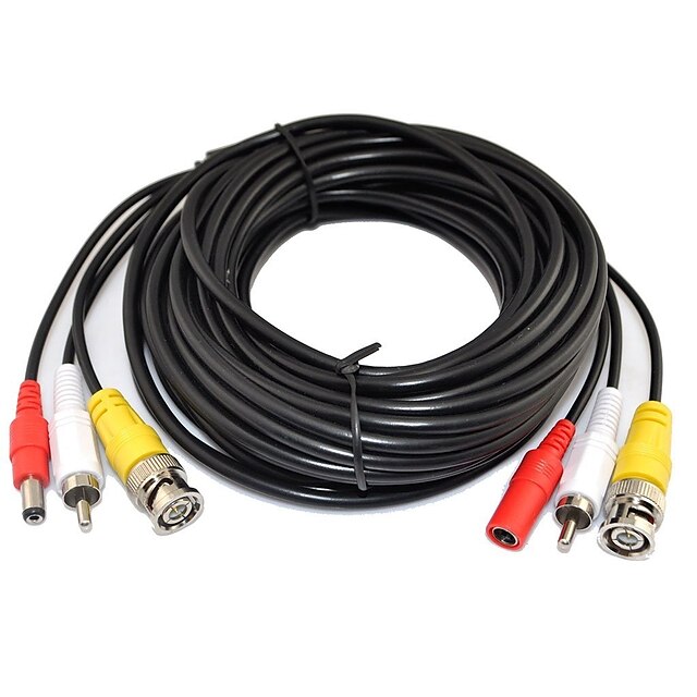  Cables & Adapters 65FT BNC RCA DC Connector Video Audio Power CCTV Camera for Security Systems 2000cm 0.45kg