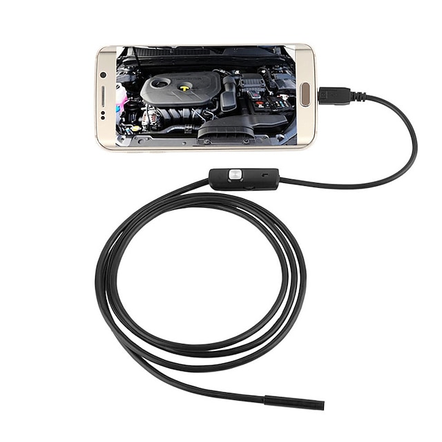  JINGLESZCN 5.5mm USB Endoscope Camera 10M Hard Cable Waterproof IP67 Inspection Borescope Snake Camera for Android PC