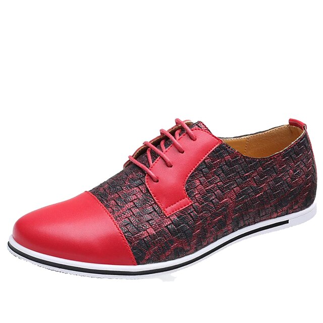  Hombre Novedad Zapatos Primavera / Otoño Casual Casual Al aire libre Oficina y carrera Oxfords Microfibra Negro / Amarillo / Rojo / Combinación / EU40