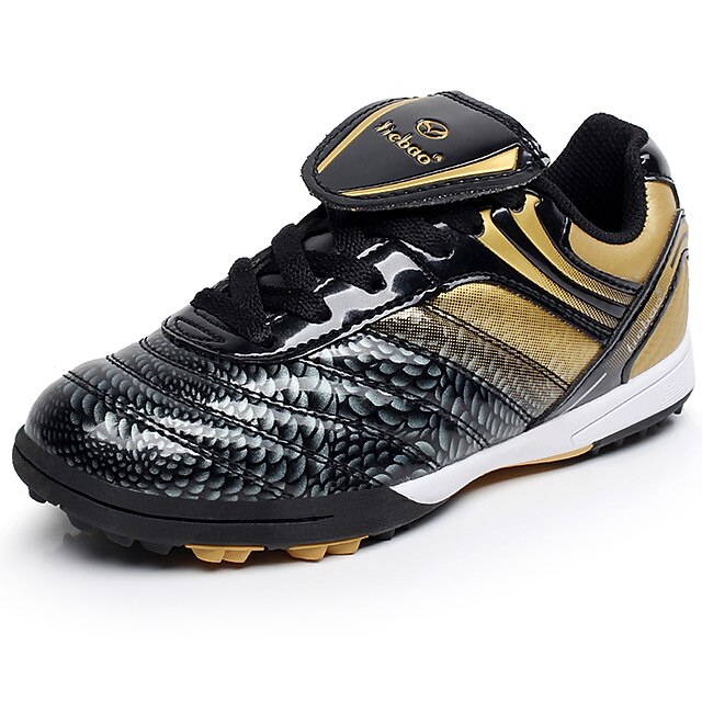  Boys' Comfort / Light Soles PU Trainers / Athletic Shoes Soccer Shoes Lace-up Black / Gold / Black / Green Spring / Summer / Color Block / Rubber