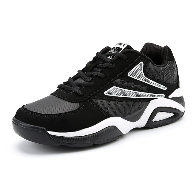  Heren PU Lente / Herfst Comfortabel Sneakers zwart / wit / Zwart / blauw / Veters