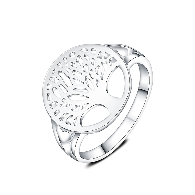  Statement Ring Silver Silver Plated Tree of Life life Tree Ladies Fashion 6 7 8 9 / Women's