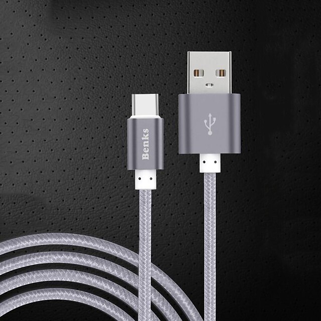  USB 2.0 / Type-C USB-kabeladapter Ledning / Ladingskabel / Fletted ladingskabel Flettet Kabel Til Samsung / Huawei / Xiaomi 100 cm Nylon
