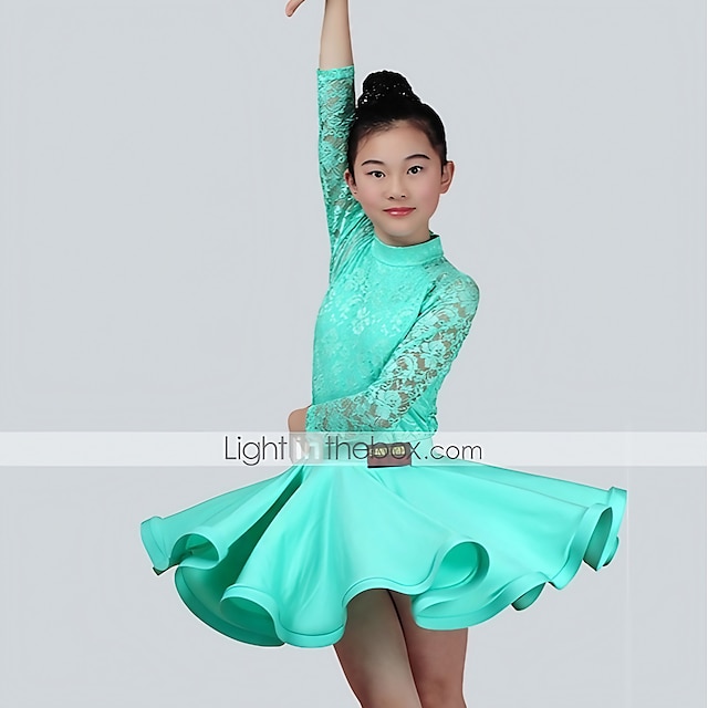  Kids' Dancewear Skirts Lace Performance Long Sleeve Natural Nylon