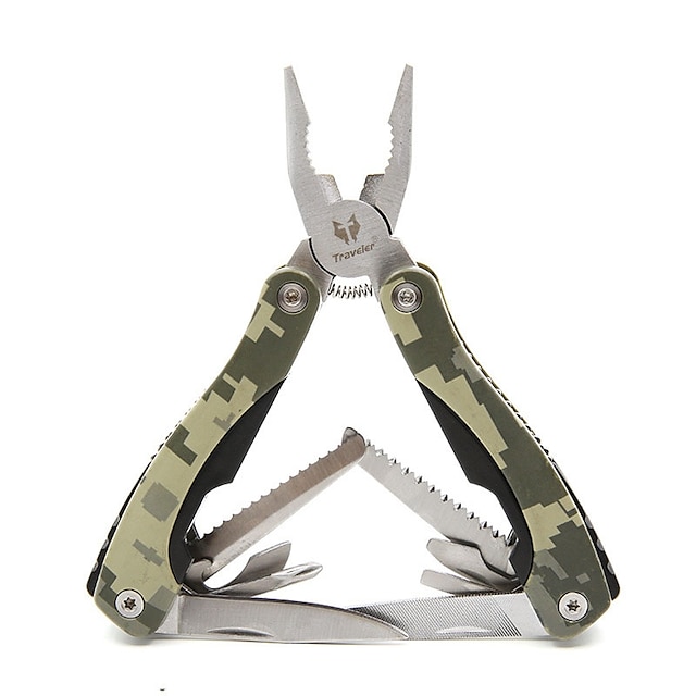  Multitools Outdoor Mini Portable Foldable Multi-functional Metal Camping / Hiking Outdoor Exercise Camping / Hiking / Caving Green 1 pcs