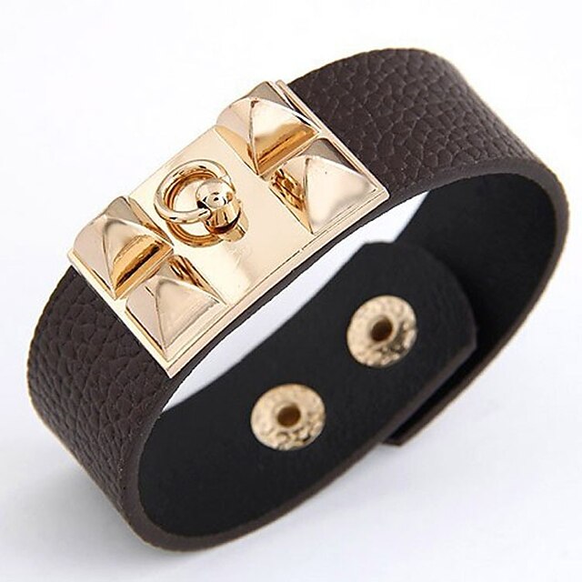  Dames Armband armbanden Lederen armbanden Uitspraak Dames Modieus Hip-hop Leder Armband sieraden Wit / Zwart / Blauw Voor Club Bar