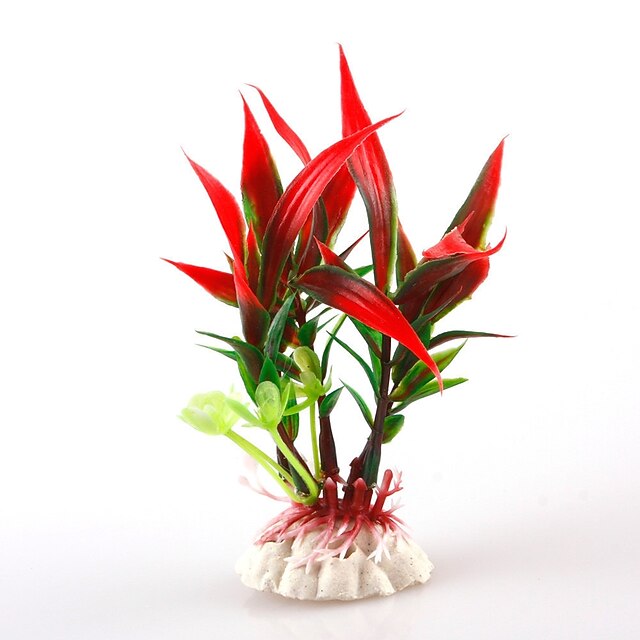 Fish Tank Aquarium Decoration Artificial Plants Hornwort Anacharis Fish Bowl Ornament Plants Waterplant Red Non-toxic & Tasteless Professional Decoration Plastics Soft Plastic Plastic 1 Piece 11 cm4