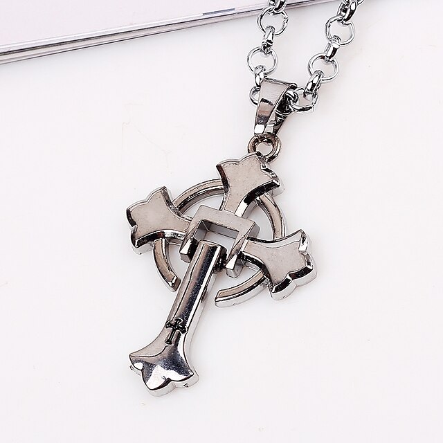  Men's Pendant Necklace / Chain Necklace - Cross European Silver Necklace Jewelry One-piece Suit For School, Holiday