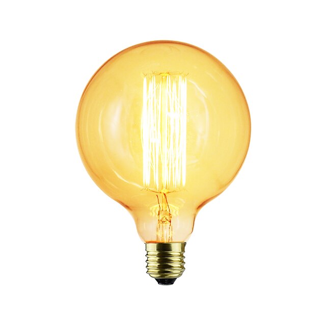  1pç 40 W E26 / E27 / E27 G125 Branco Quente Incandescente Vintage Edison Light Bulb 220-240 V / 110-130 V