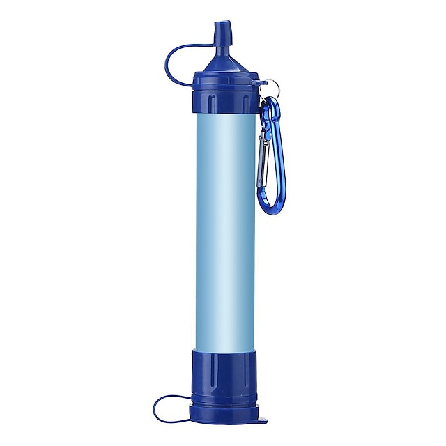  ポータブル水フィルター＆浄水 携帯型浄水器 プラスチック カーボンファイバー シリカゲル 屋外 のために キャンピング＆ハイキング 釣り ハイキング 1 pcs ブルー