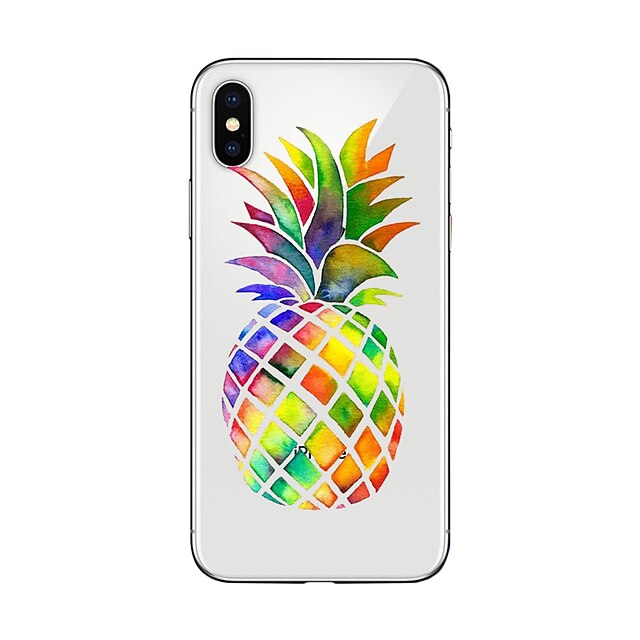  מגן עבור Apple iPhone X / iPhone 8 Plus / iPhone 8 שקוף / תבנית כיסוי אחורי אוכל / פירות רך TPU