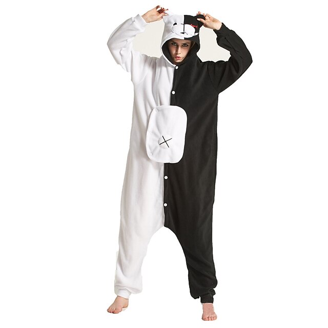  Adulți Pijama Kigurumi Panda Pijama Întreagă Lână polară Negru / Alb / Mov Cosplay Pentru Sleepwear Pentru Animale Desen animat Festival / Sărbătoare Costume / Leotard / Onesie / Leotard / Onesie