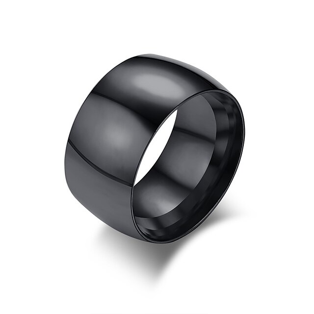  Men's Band Ring Black Gold Silver Stainless Steel Tungsten Steel Circle Fashion Initial Wedding Daily Jewelry