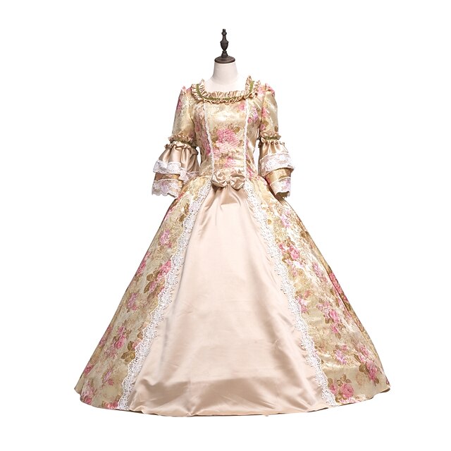  Rococo Victorian Vacation Dress Dress Party Costume Masquerade Ball Gown Party Prom Japanese Cosplay Costumes Plus Size Customized Pink Ball Gown Floral Vintage Long Sleeve Floor Length