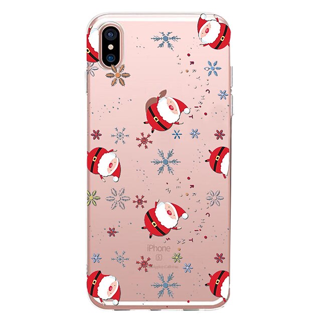  Custodia Per Apple iPhone XS / iPhone XR / iPhone XS Max Transparente / Fantasia / disegno Per retro Natale Morbido TPU