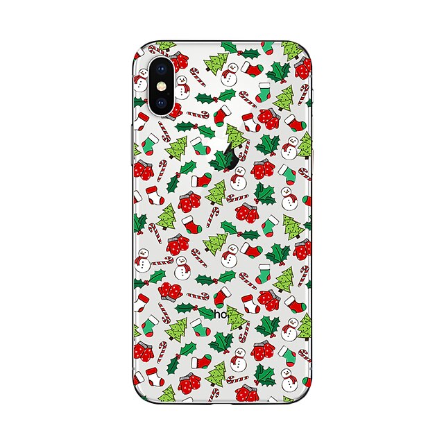  Funda Para iPhone 7 / iPhone 7 Plus / iPhone 6s Plus iPhone X / iPhone 8 Plus / iPhone 8 Traslúcido / Diseños Funda Trasera Navidad Suave TPU