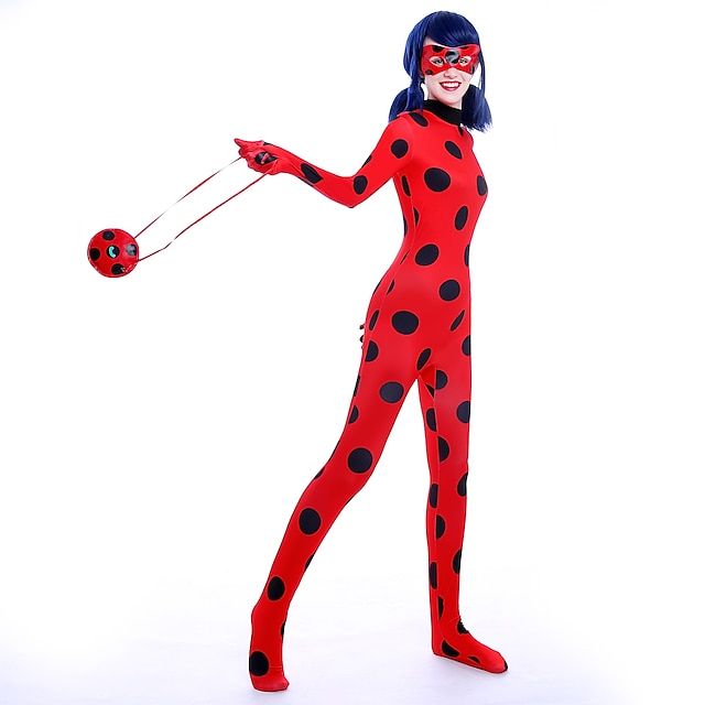  Ladybug Cosplay Perücken Damen 40 Zoll Hitzebeständige Faser Rot Anime / N / A / Gymnastikanzug / Einteiler / Augenmaske / N / A / Gymnastikanzug / Einteiler