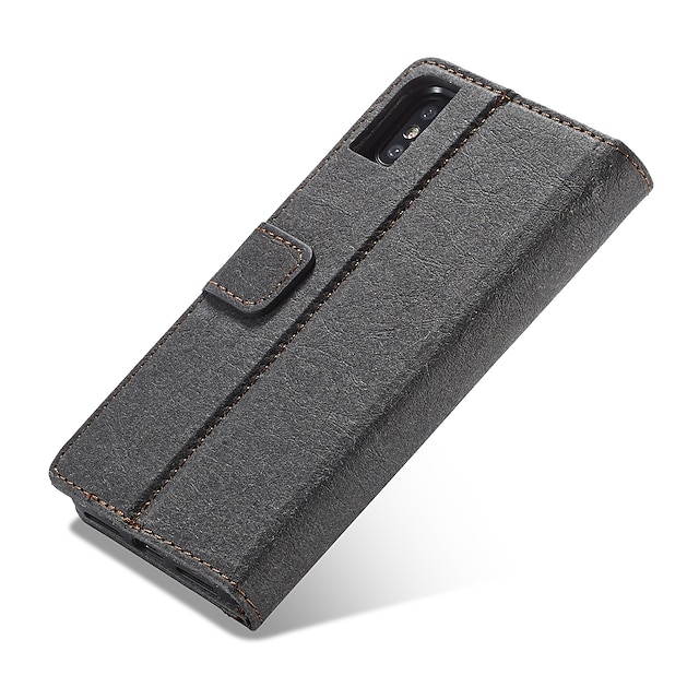  Capinha Para Apple iPhone XS / iPhone X / iPhone 8 Plus Carteira / Porta-Cartão / Faça Você Mesmo Capa Proteção Completa Sólido Rígida PU Leather