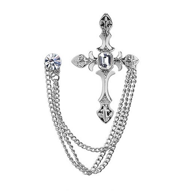  Damen Kubikzirkonia Broschen Kreuz damas Koreanisch Diamantimitate Brosche Schmuck Silber Für Alltag Formal