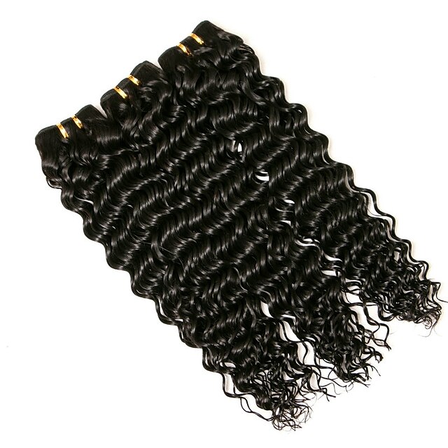  3 Bundles Hair Weaves Brazilian Hair Curly Human Hair Extensions Virgin Human Hair Natural Natural Color Fashionable Design Woven For Black Women / 10A