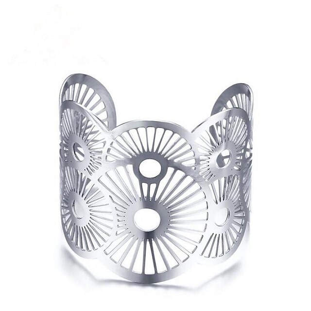  Women's Cuff Bracelet Geometrical Ladies Vintage western style Stainless Steel Bracelet Jewelry Silver For Gift Daily