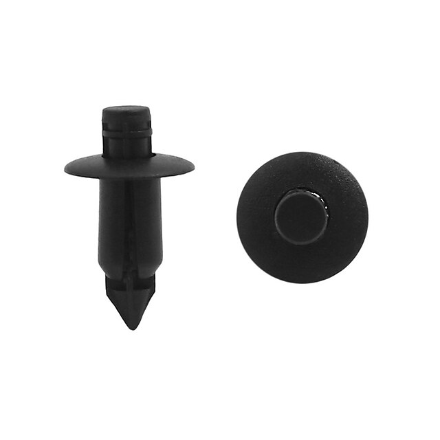  100pcs Universal 7mm Dia Black Plastic Splash Defender Push-Type Mat Clips