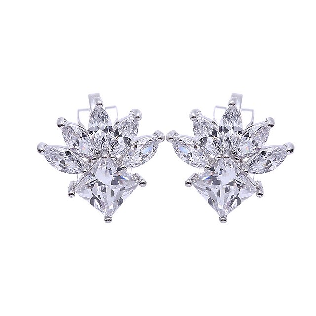 Women's Stud Earrings Clip on Earring Rhinestone Earrings Jewelry