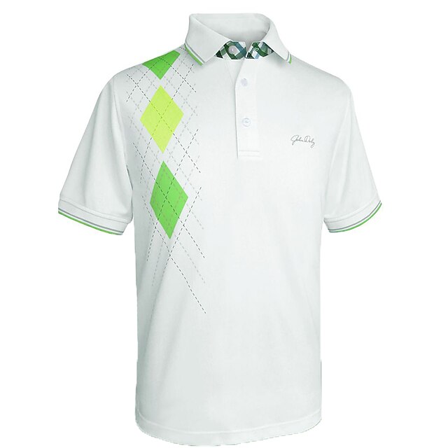  Homens Golfe Camiseta Xadrez Secagem Rápida Respirabilidade Vestível Esportes Golfe Exercicio Exterior Verde Azul Desportos e Ar livre