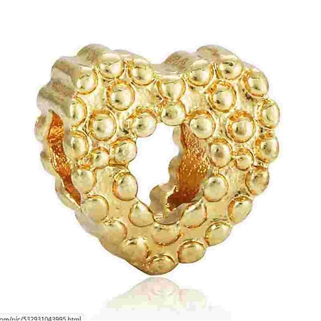  Jóias DIY 1 pçs Contas Liga Dourado Prata Coração Bead 0.2 cm faça você mesmo Colar Pulseiras