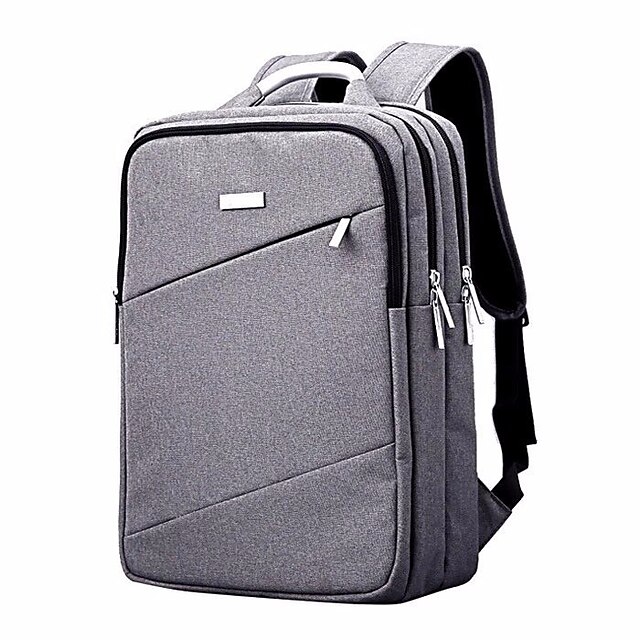  Unisex Kassit Oxford-kangas Backpack Vetoketjuilla Musta / Harmaa / Syystalvi