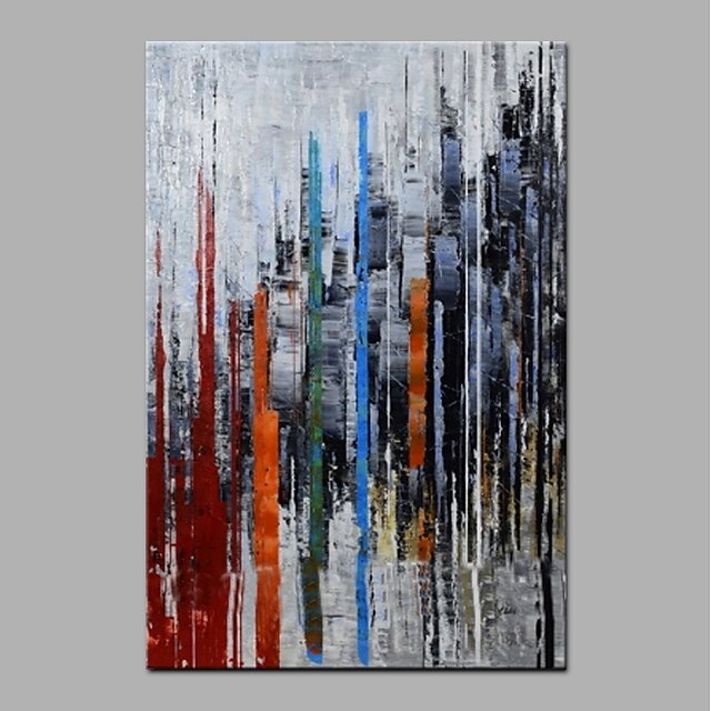  Pintura a Óleo Pintados à mão - Abstrato Modern Sem armação interna / Lona Laminada