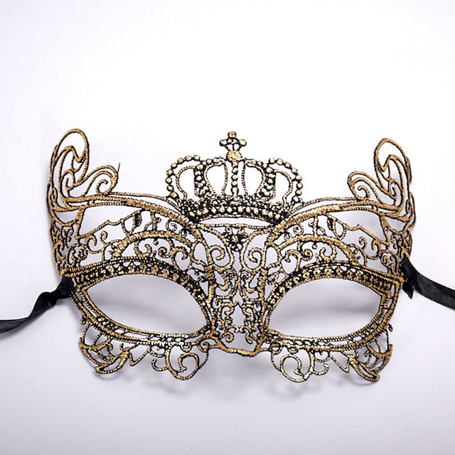  Carnaval Masque de mascarade Masque vénitien Argent Doré Métal Accessoires de cosplay Mascarade