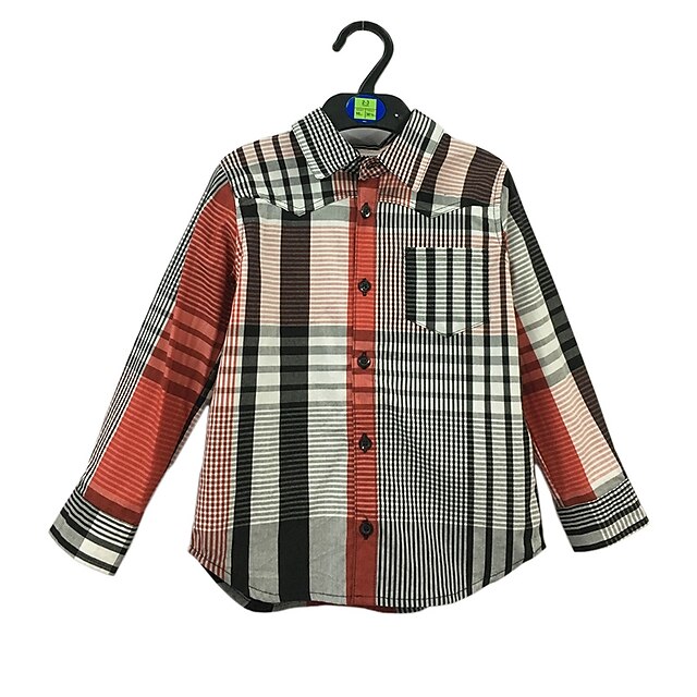  Bambino (1-4 anni) Da ragazzo Semplice A strisce Manica lunga Standard Cotone Camicia Arcobaleno