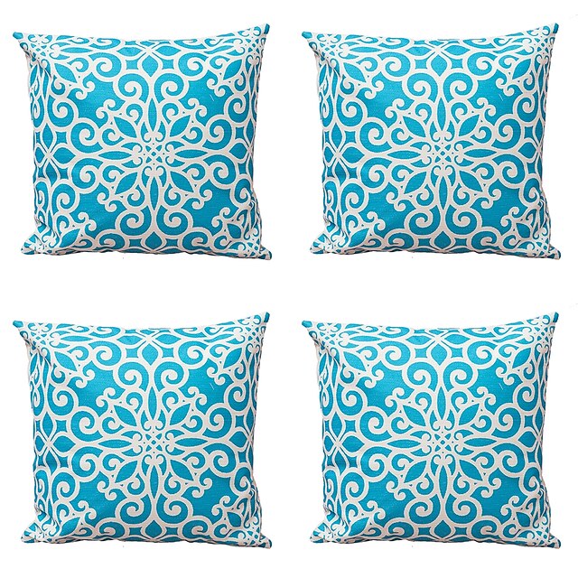  4 pcs Textile Cotton / Linen Pillow Cover, Striped Geometric Abstract