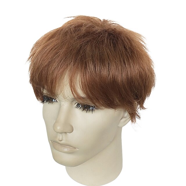 Synthetic Wig kinky Straight kinky straight Layered Haircut Wig Short Light  Brown Synthetic Hair Men's Natural Hairline Brown 6476205 2023 – $