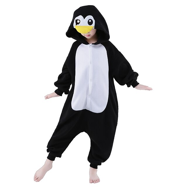  Kid's Kigurumi Pajamas Penguin Onesie Pajamas Polar Fleece Black Cosplay For Boys and Girls Animal Sleepwear Cartoon Festival / Holiday Costumes / Leotard / Onesie