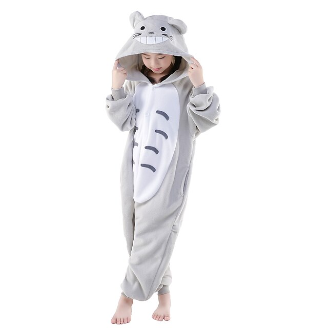 Toys & Hobbies Cosplay & Costumes | Kids Kigurumi Pajamas Anime Totoro Onesie Pajamas Polar Fleece Gray Cosplay For Boys and Gir