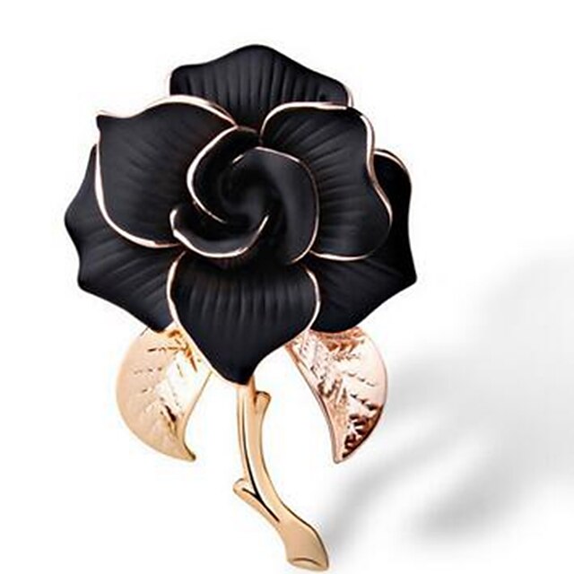  Women's Brooches Flower Ladies Elegant Fashion Classic Brooch Jewelry White Black For Daily Formal