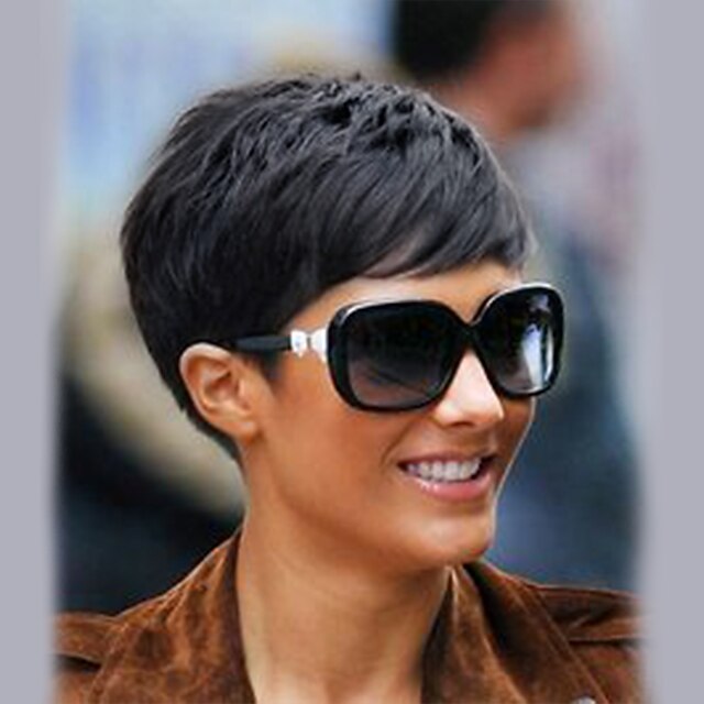 Mänskligt hår Peruk Korta Rak Frisyr i lager Korta frisyrer 2020