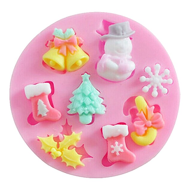  Silicone Christmas DIY For Cake For Cookie For Pie 3D Cartoon Mold Bakeware tools