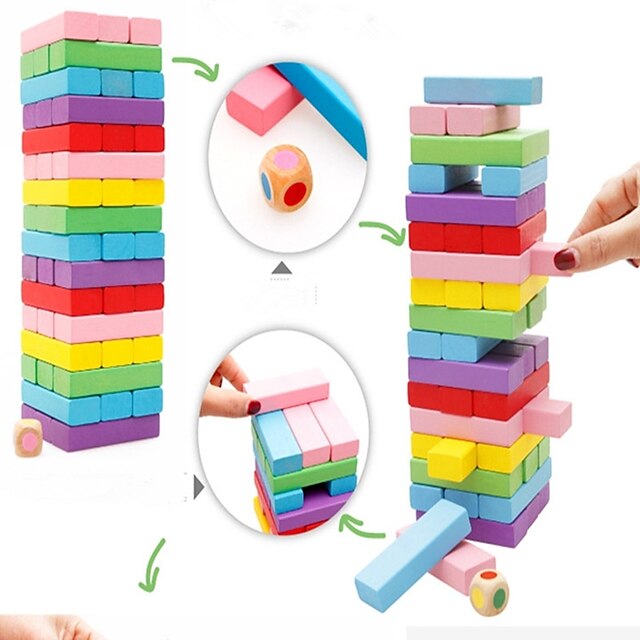  Building Blocks Stacking Game Stacking Tumbling Tower Classic Theme compatible Wooden Legoing Professional Parent-Child Interaction Balance Classic Classic & Timeless Boys' Girls' Toy Gift / Kid's