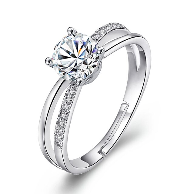  Bandring Statement-Ring For Damen Diamant Kubikzirkonia winziger Diamant Hochzeit Maskerade Verlobungsfeier Aleación Rund simuliert