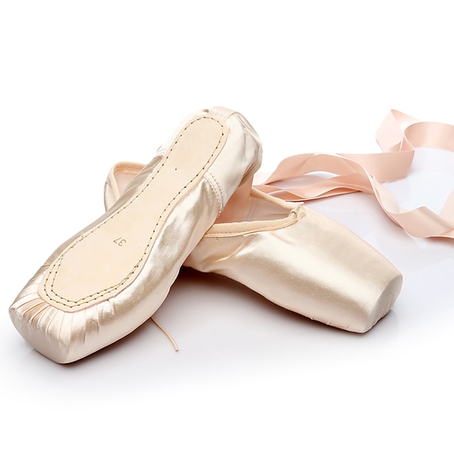  Ballet Shoes Flat Customized Heel Ribbon Pink / White / Silk