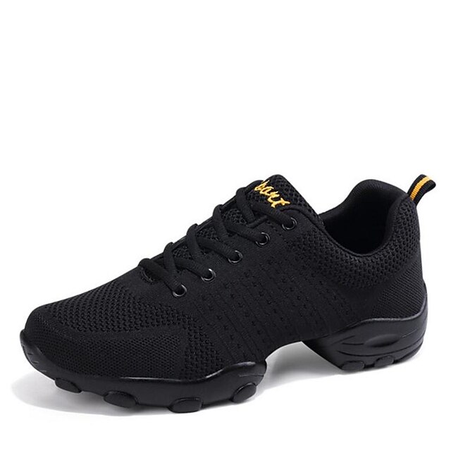  Men's Dance Sneakers Sneaker Low Heel Knit White / Black / Professional / EU43