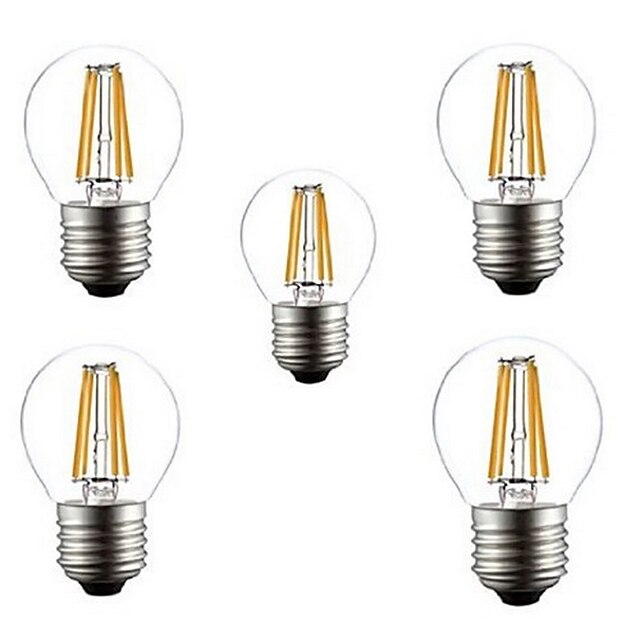  5pcs 4 W 360 lm E26 / E27 LED Filament Bulbs G45 4 LED Beads COB Decorative Warm White / Cold White 220-240 V / 5 pcs / RoHS