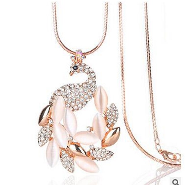  1 Coliere cu Pandativ Colier lung, For Pentru femei Nuntă Zilnic Mascaradă Opal Diamante Artificiale Aliaj Păun