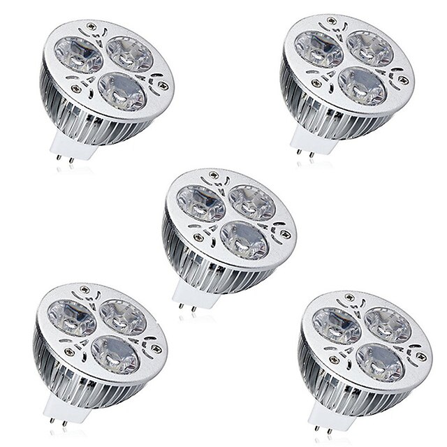  5pcs 6 W LED-spotlys 450 lm MR16 3 LED Perler Højeffekts-LED Dekorativ Varm hvid Kold hvid 12 V / 5 stk. / RoHs