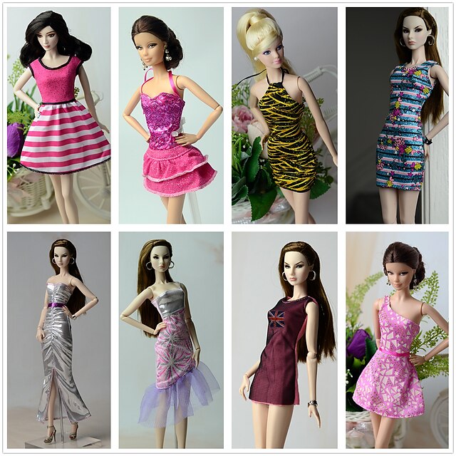  Doll Dress Party / Evening Polyester 8 pcs Handmade Toy for Girl's Birthday Gifts  / Kids